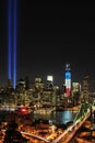 WTC 9/11 Tribute In Light Royalty Free Stock Photo