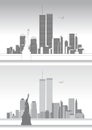 WTC, World Trade Center and the New York Skyline Royalty Free Stock Photo