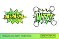 WTF comic burst with green and white colors. Laughing comic explosion with yellow and green color. Comic burst explosion. WTF,
