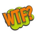 WTF, comic text sound effect icon Royalty Free Stock Photo