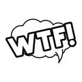 Wtf comic words in speech bubble isolated icon Royalty Free Stock Photo