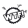 Wtf comic words in speech bubble isolated icon Royalty Free Stock Photo