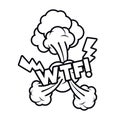 Wtf comic words in speech bubble isolated icon Royalty Free Stock Photo