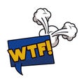 Wtf comic words in speech bubble isolated icon Royalty Free Stock Photo