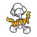 Wtf comic words in speech bubble isolated icon Royalty Free Stock Photo