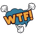 Wtf comic words in speech bubble isolated icon Royalty Free Stock Photo