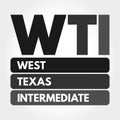 WTI - West Texas Intermediate acronym concept Royalty Free Stock Photo