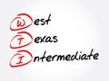 WTI - West Texas Intermediate acronym, concept background Royalty Free Stock Photo