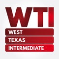 WTI - West Texas Intermediate acronym Royalty Free Stock Photo