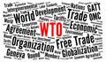 WTO, world trade organization word cloud Royalty Free Stock Photo