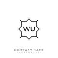 WU Initial handwriting logo design