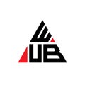 WUB triangle letter logo design with triangle shape. WUB triangle logo design monogram. WUB triangle vector logo template with red Royalty Free Stock Photo