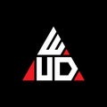 WUD triangle letter logo design with triangle shape. WUD triangle logo design monogram. WUD triangle vector logo template with red Royalty Free Stock Photo