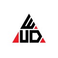 WUD triangle letter logo design with triangle shape. WUD triangle logo design monogram. WUD triangle vector logo template with red Royalty Free Stock Photo
