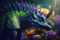 Wuerhosaurus Colorful Dangerous Dinosaur in Lush Prehistoric Nature by Generative AI