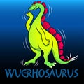 Wuerhosaurus cute character dinosaurs Royalty Free Stock Photo