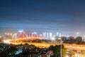 Wuhan bridge night scene