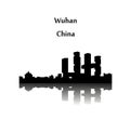 Wuhan, China city silhouette