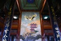 WUHAN, China - JAN 24, 2017: A mural inside Huang He Lou Yellow Crane Tower, made of 756 enameled pieces, Royalty Free Stock Photo