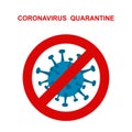 Wuhan novel respiratory coronavirus 2019-nCoV and red stop Cov sign