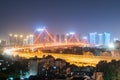 Wuhan suspension bridge at night Royalty Free Stock Photo