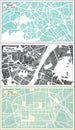 Wuhan, Xian and Wuxi China City Maps Set in Retro Style