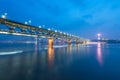 WuHan yangtze river bridge during night,wuhan city,China