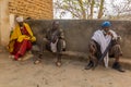 WUKRO, ETHIOPIA - MARCH 21, 2019: Local people including a priest at Wukro Chirkos rock church in Wukro, Ethiop