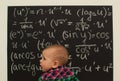 Wunderkind little boy on math Royalty Free Stock Photo