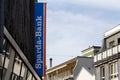 WUPPERTAL, GERMANY - NOVEMBER 8, 2022: Logo of Sparda Bank on their local office for Wuppetal. Sparda bank is a german cooperative