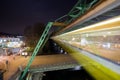 wuppertal germany schwebebahn train lights at night