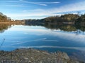 The Wuppertalsperre reservoir with a dam on the Wupper River.