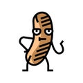 wurst meat character color icon vector illustration