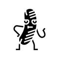 wurst meat character glyph icon vector illustration