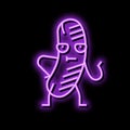 wurst meat character neon glow icon illustration