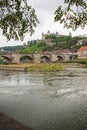 Wurzburg Fortress up on a green hill Royalty Free Stock Photo