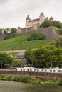 Wurzburg Fortress up on a green hill Royalty Free Stock Photo