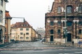 Empty streets of the city of Wurzburg, Germany