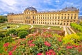 Wurzburg Residenz and colorful gardens view Royalty Free Stock Photo