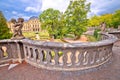 Wurzburg Residenz and colorful gardens view Royalty Free Stock Photo