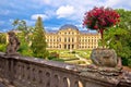 Wurzburg Residenz and colorful gardens view Royalty Free Stock Photo