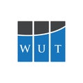 WUT letter logo design on black background. WUT creative initials letter logo concept. WUT letter design Royalty Free Stock Photo