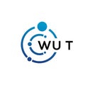 WUT letter technology logo design on white background. WUT creative initials letter IT logo concept. WUT letter design Royalty Free Stock Photo
