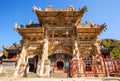 Wutaishan(Mount Wutai) scene-Carved stone torii in front of the Longquan temple door. Royalty Free Stock Photo