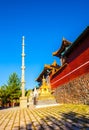 Wutaishan(Mount Wutai) scene. The main gate of Buddha top(Pusa Ding) temple. Royalty Free Stock Photo