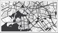 Wuxi China City Map in Black and White Color in Retro Style. Outline Map
