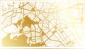 Wuxi China City Map in Retro Style in Golden Color. Outline Map