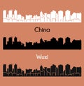 Wuxi, China city silhouette Royalty Free Stock Photo