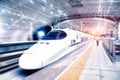 China`s high speed rail enters the Wuxi station Royalty Free Stock Photo