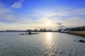 Wuyuan bridge sunset Royalty Free Stock Photo